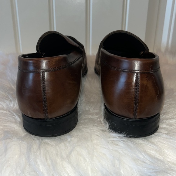 Salvatore Ferragamo Goliath Italian Leather brown Loafers perforated size 9.5D main image 13